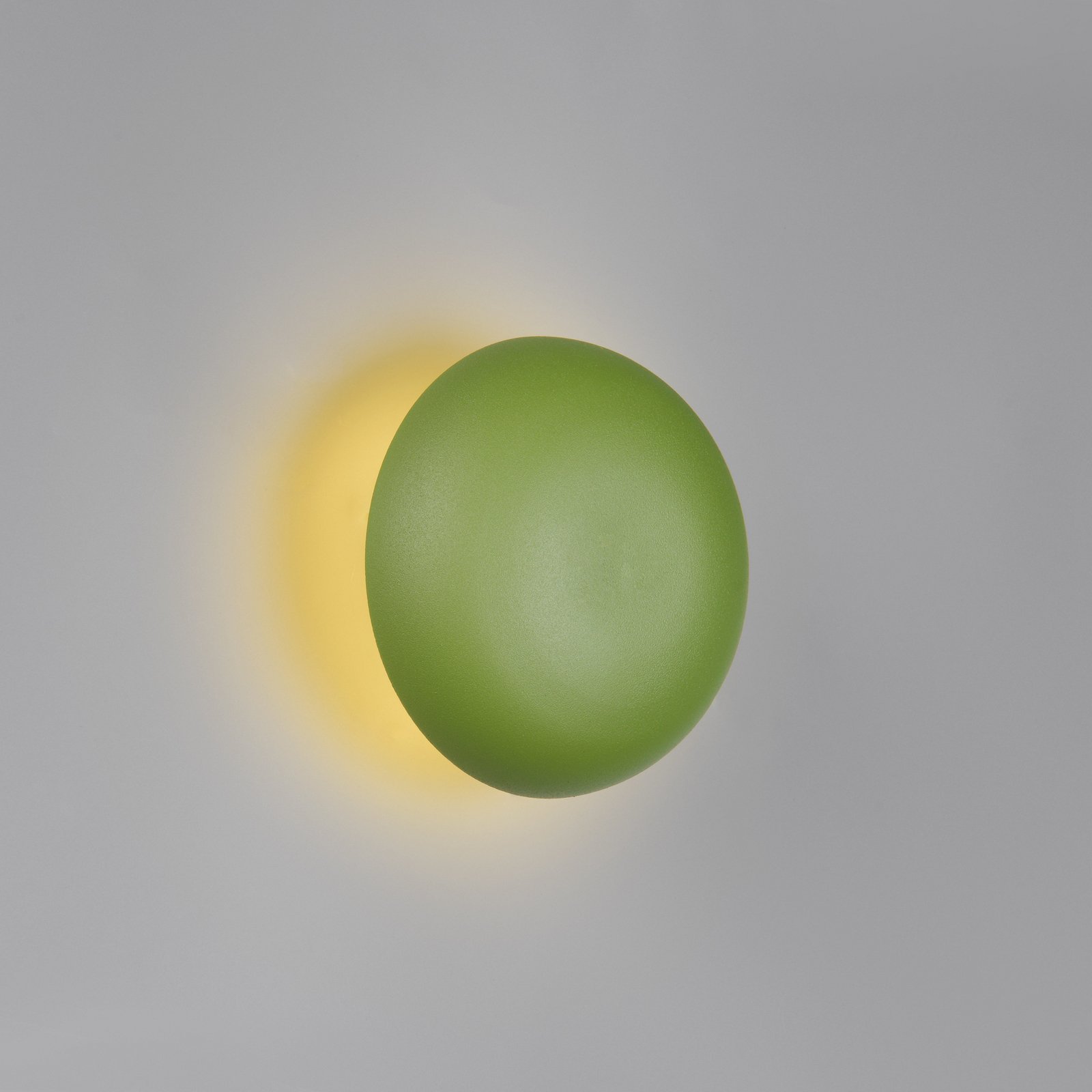 LED battery wall light Davey, green, dimmable, Ø 15.5 cm