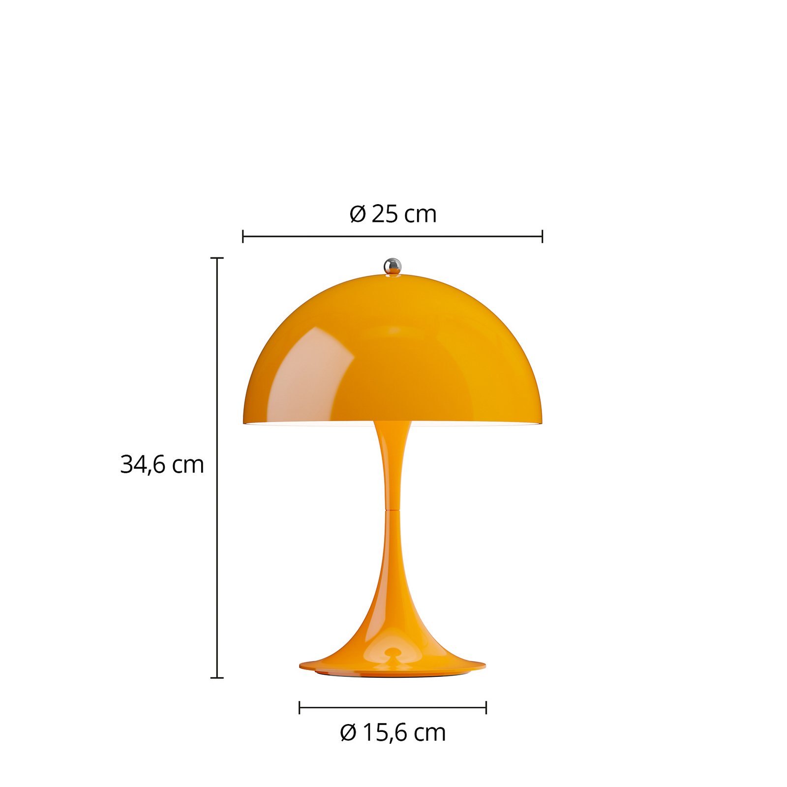 Luminaire rechargeable LED Panthella 250 PORTABLE orange - Louis Poulsen