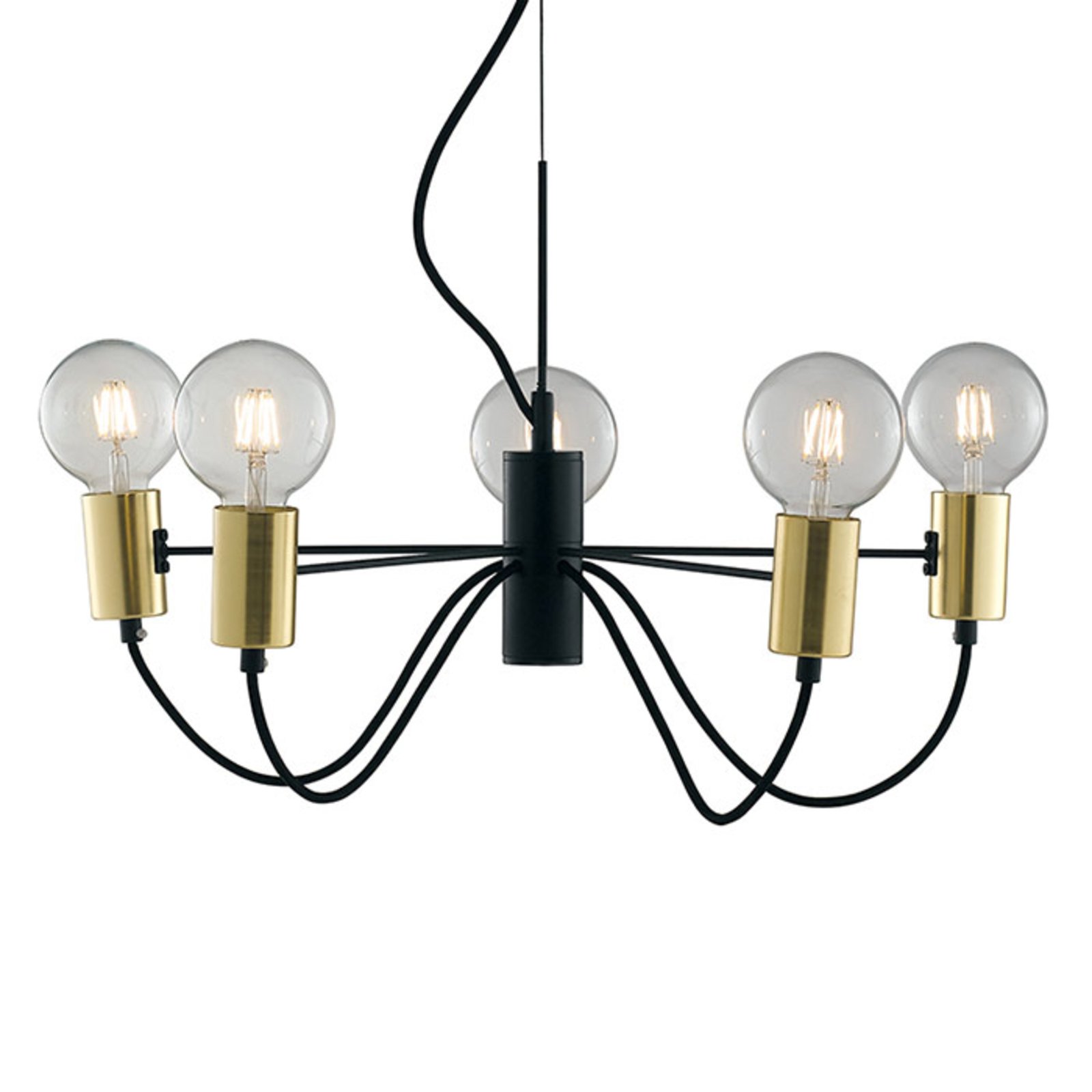 Eco-Light Axon hanging light five-bulb, for Living / Dining Room, metal, E27, 60 W, energy efficiency: A++