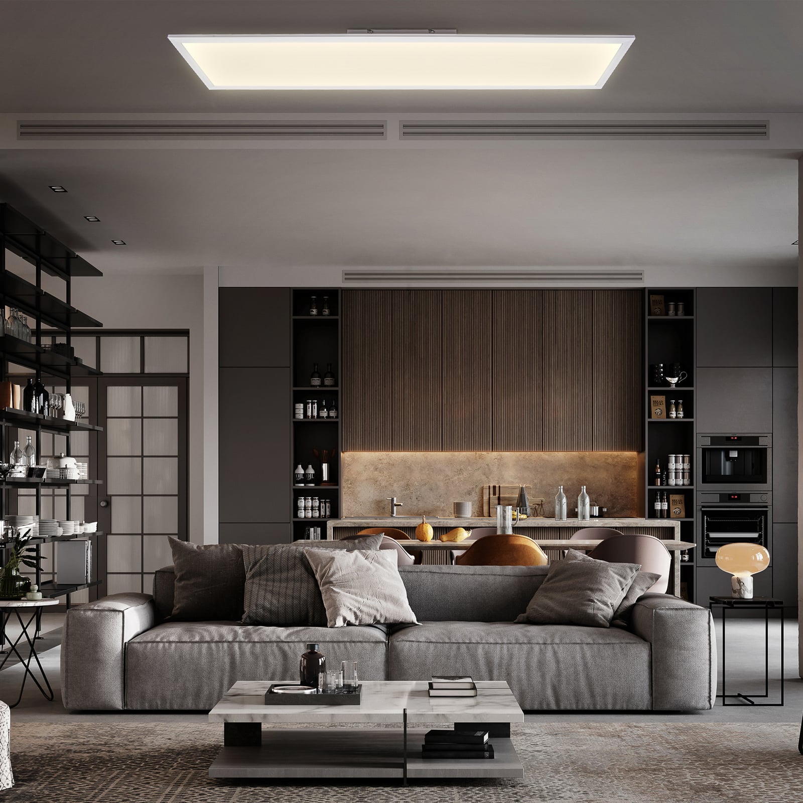 LED paneel Brian CCT, wit, 100 x 25 cm, afstandsbediening