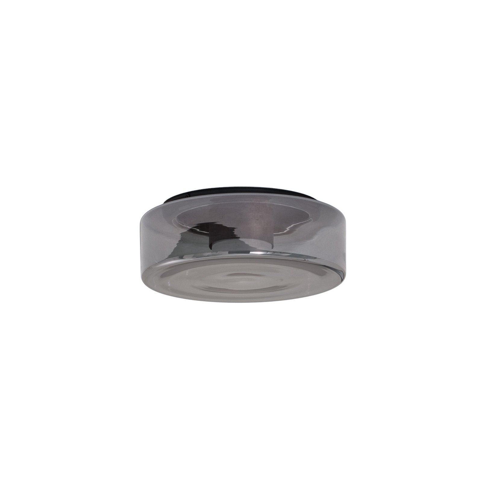 Plafondlamp Titania, rookgrijs/zwart, glas, Ø 25 cm