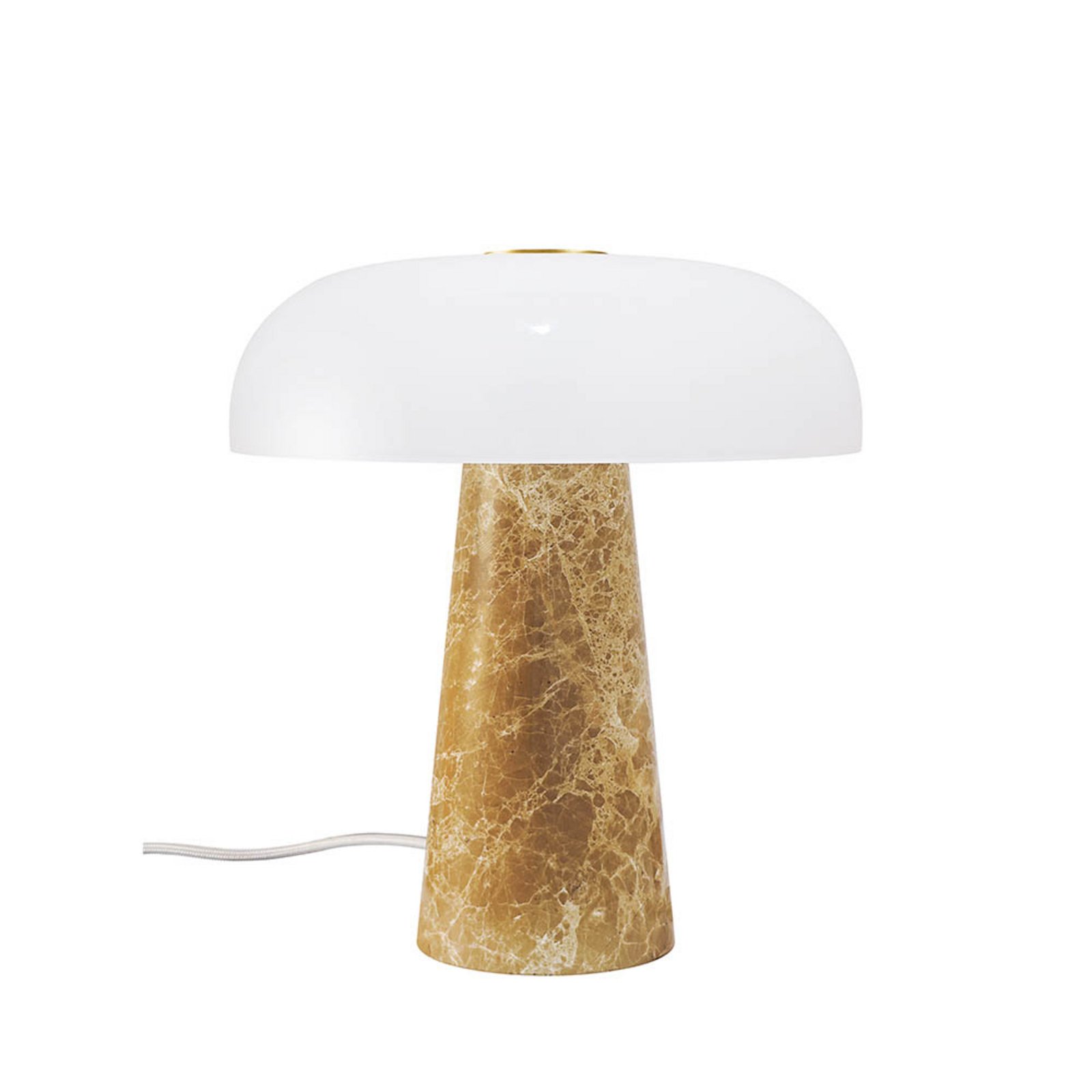 Lampe à poser Glossy, beige/blanc, hauteur 24 cm, marbre/verre