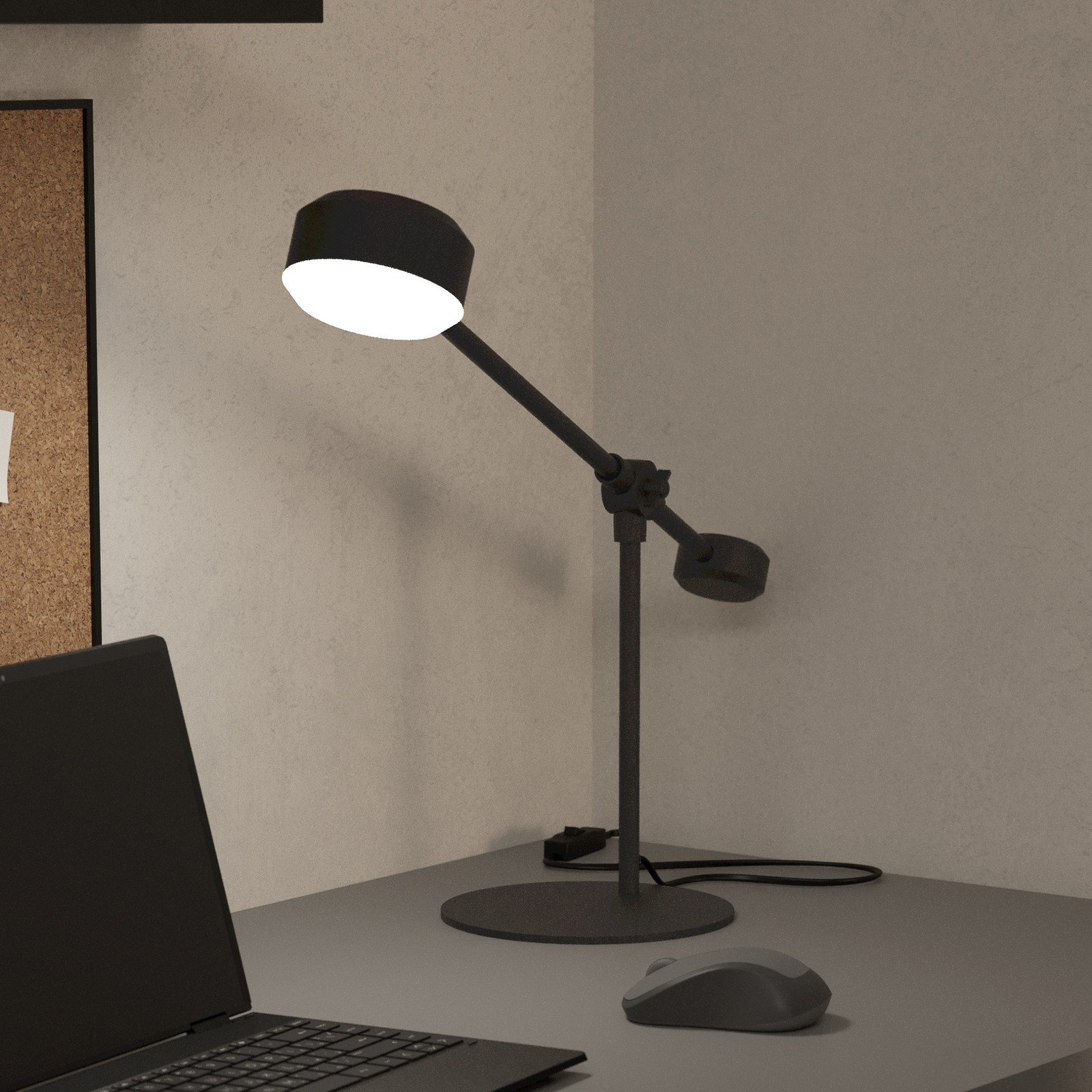 EGLO Lampă de masă cu LED Clavellina negru înclinabilă - Camera de zi / sufragerie - modern - negru alb satinat - Metal