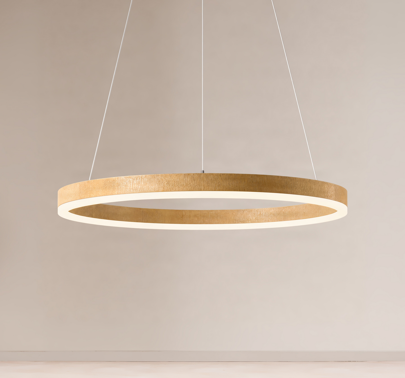 Suspension LED Thelma, chêne naturel/gris, Ø 70 cm - Lucande Suspension LED Thelma, chêne naturel/gris, Ø 70 cm - Lucande