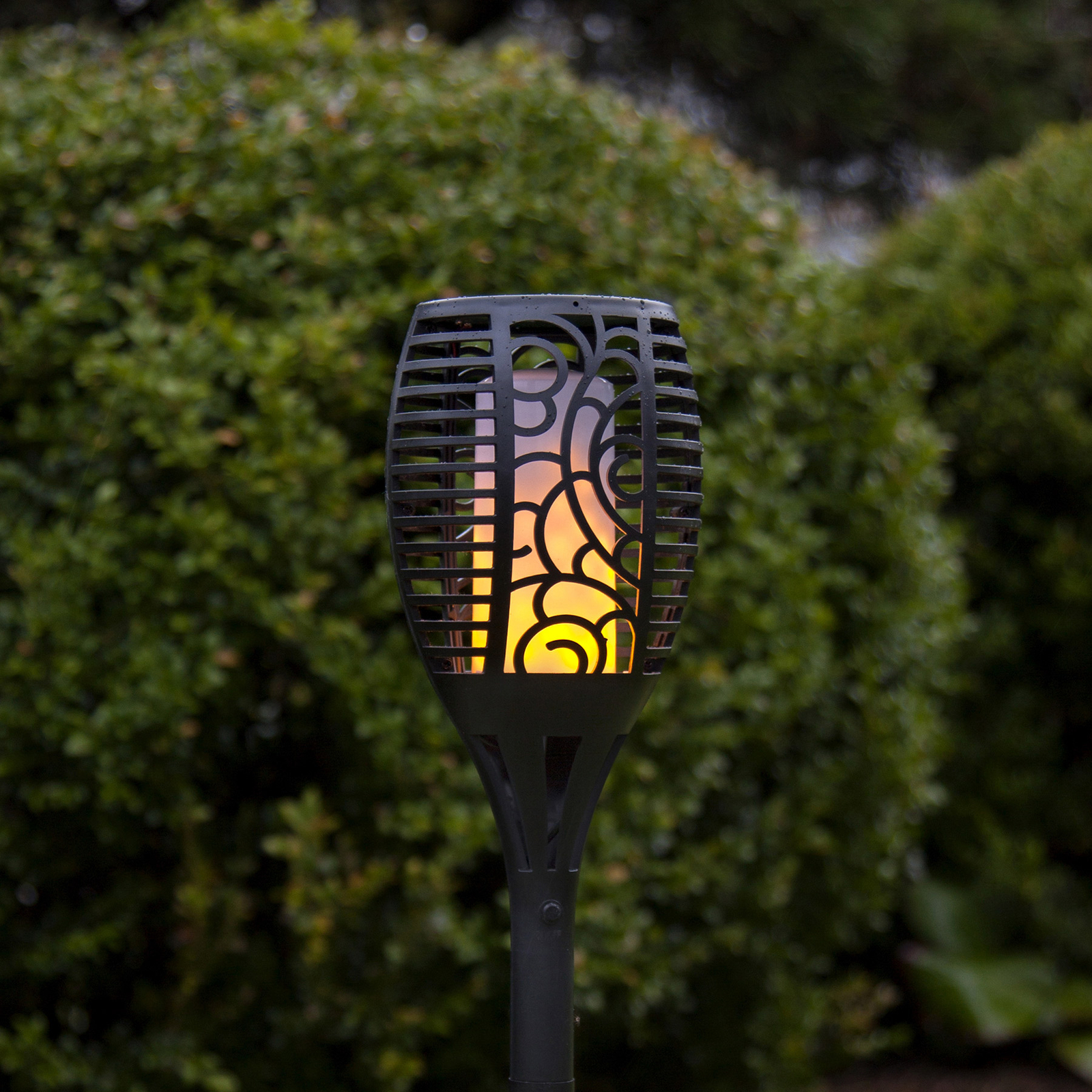 Flame LED solar lamp, three usage options, 54 cm
