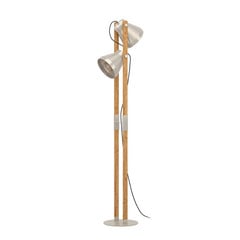 Cawton gulvlampe, højde 134,5 cm, stål/brun, 2 lyskilder i stål