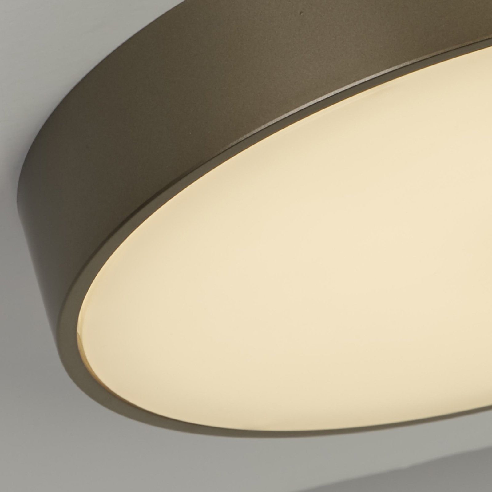 Palma LED ceiling light, bronze-coloured, Ø 25 cm, steel/acrylic