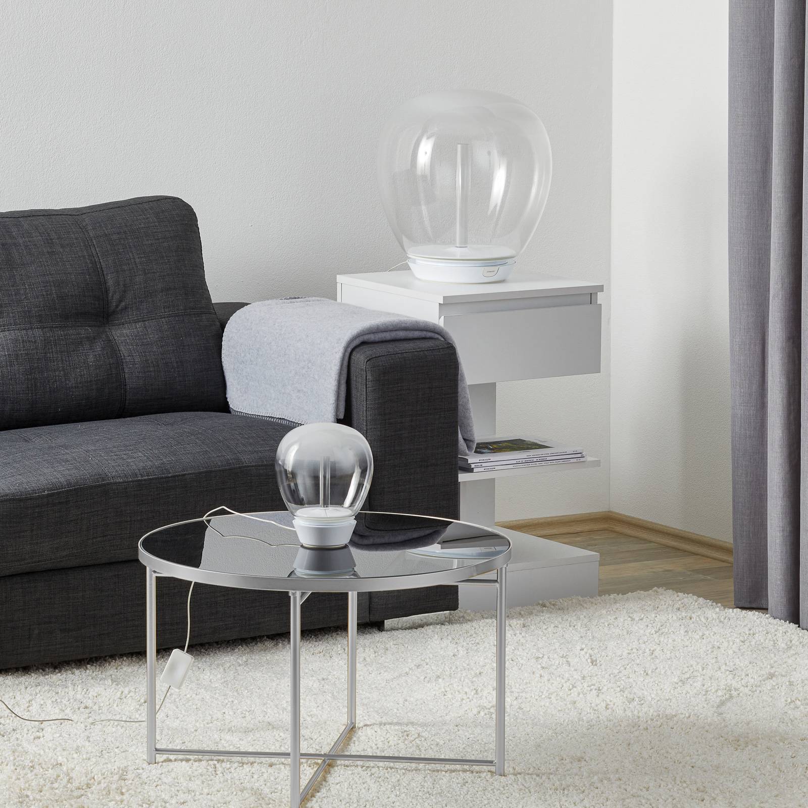 Artemide Empatia szklana lampa stołowa LED, Ø 36cm