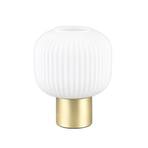 Diva table lamp, brass-coloured, white, metal, glass, E27