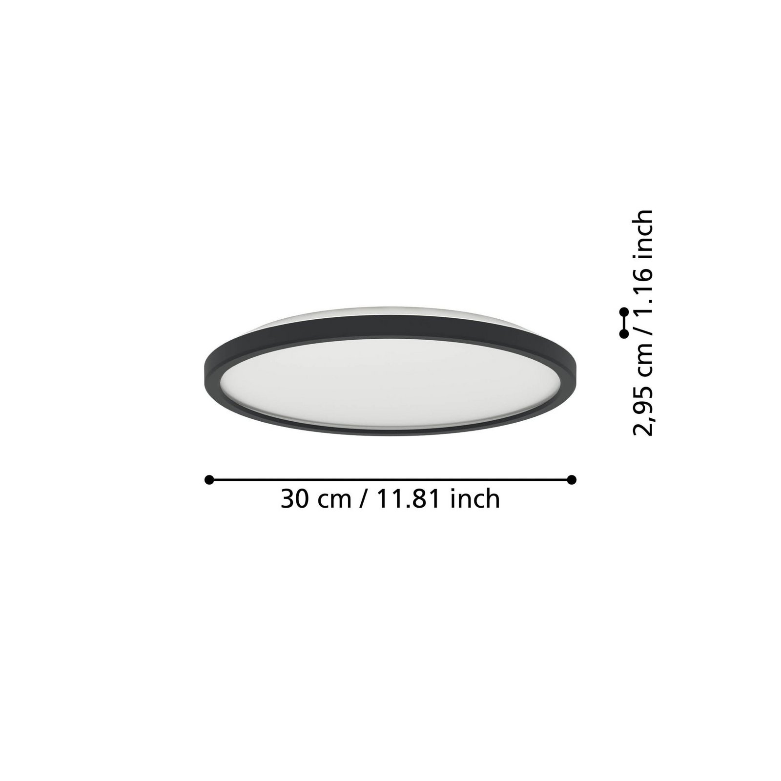 EGLO connect LED-Deckenlampe Rovito-Z, schwarz, Ø 30 cm