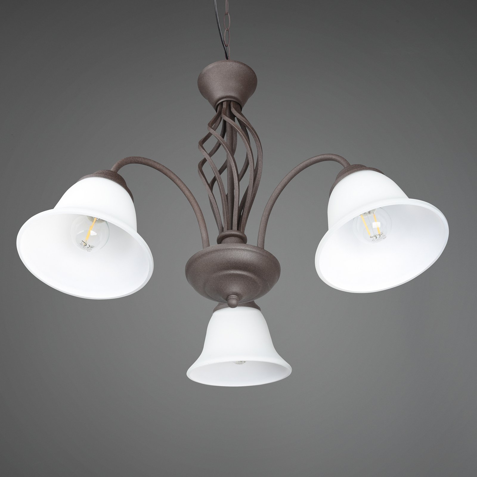Пендел Rustica, цвят на ръжда, три лампи