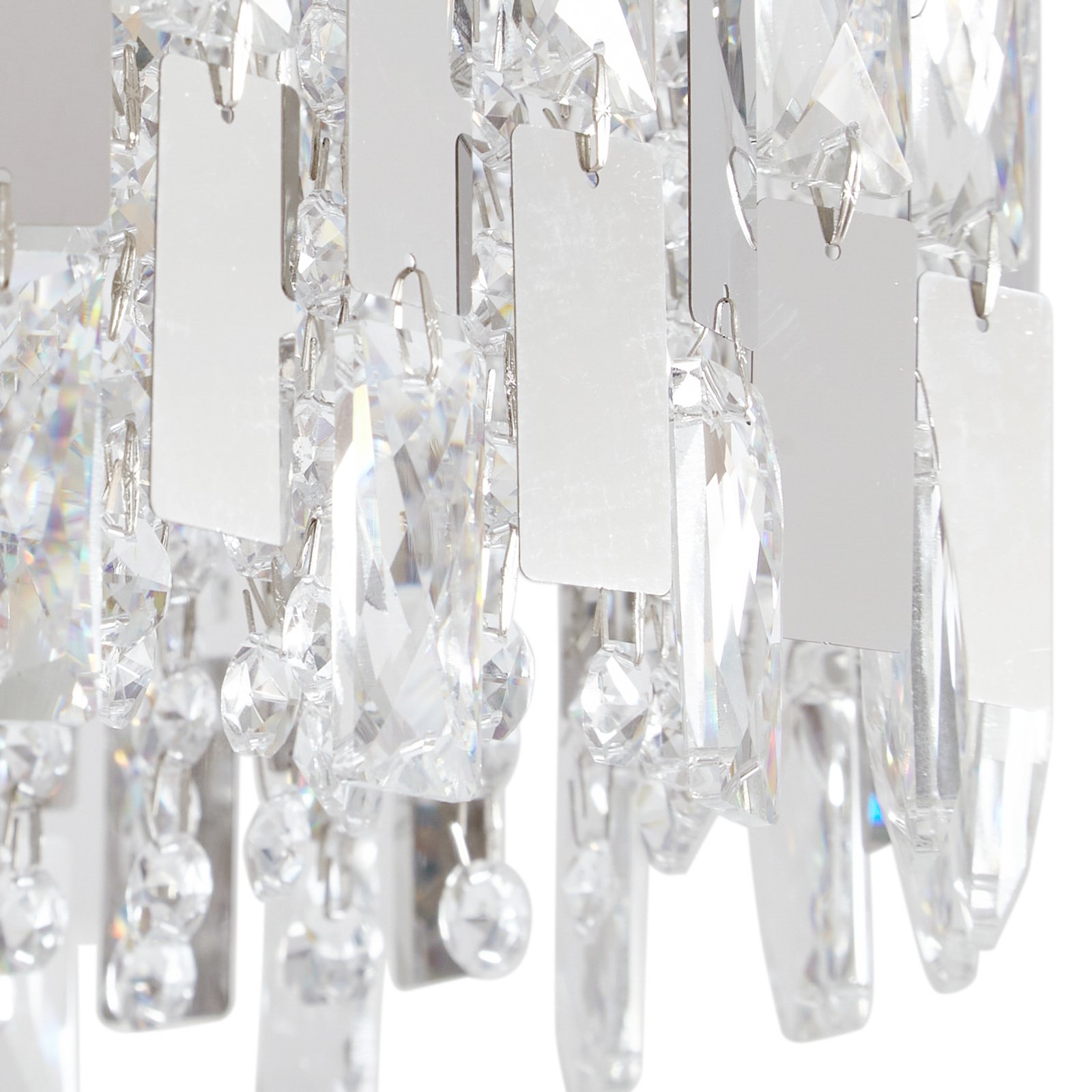 Lucande Arcan ceiling light, crystal glass, chrome