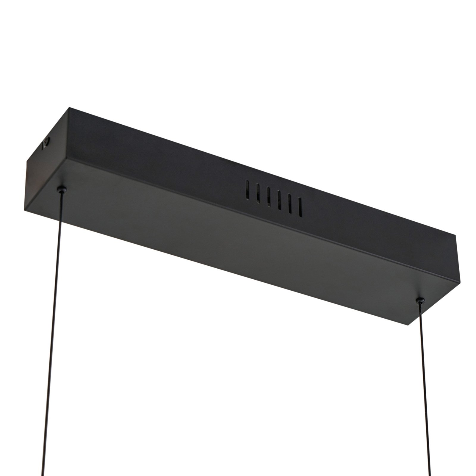 Lucande Pendolo LED-hengelampe, svart, aluminium, 120 cm