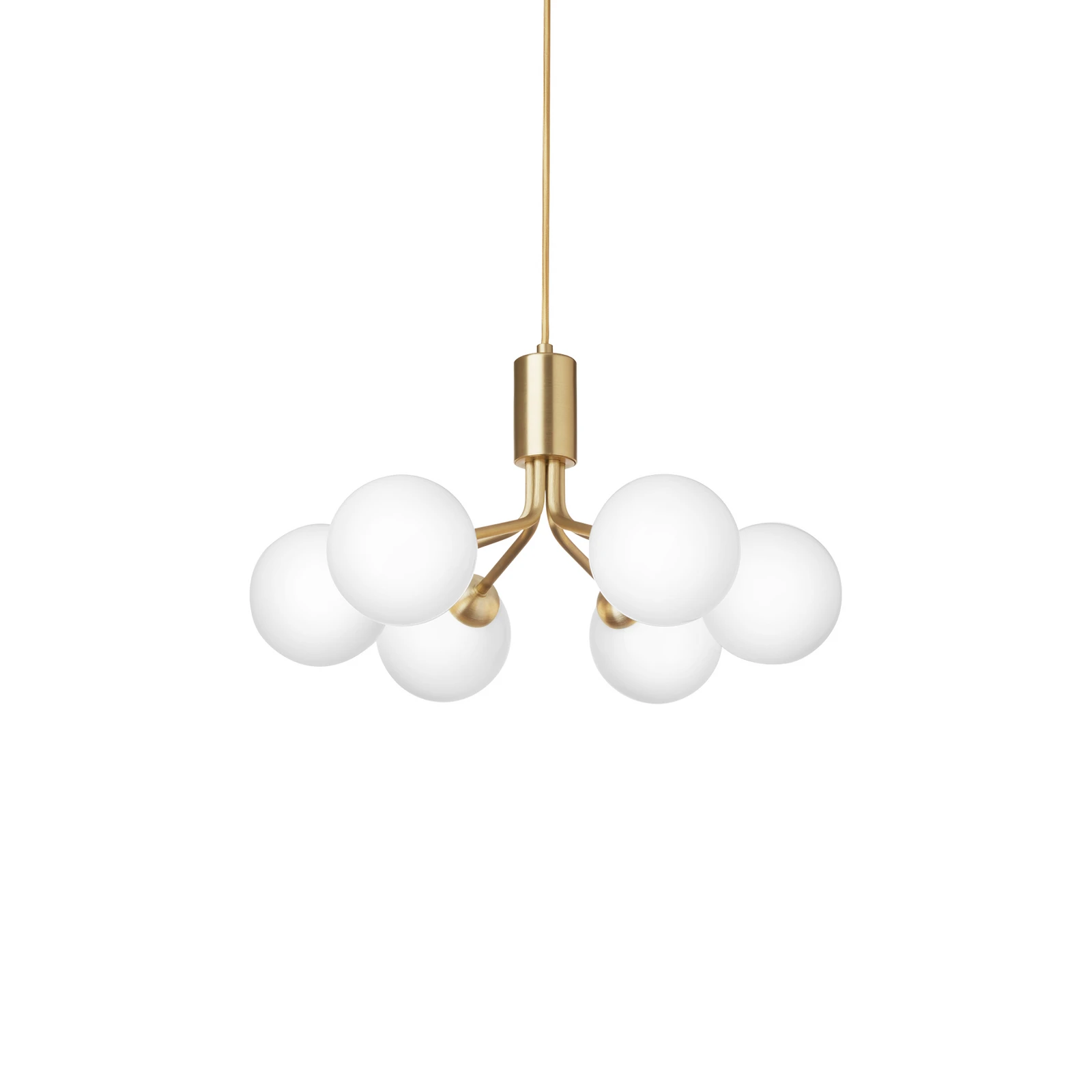 Suspension Nuura Apiales 6, Ø 50 cm, couleur laiton/opale