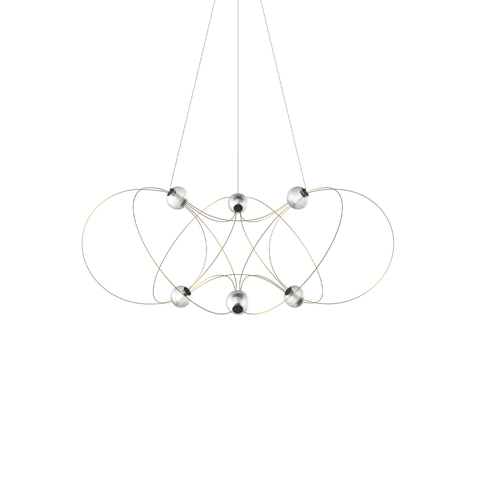 Lampa wisząca Munari 6 (wstępnie zmontowana) w kolorze złotym – DCW