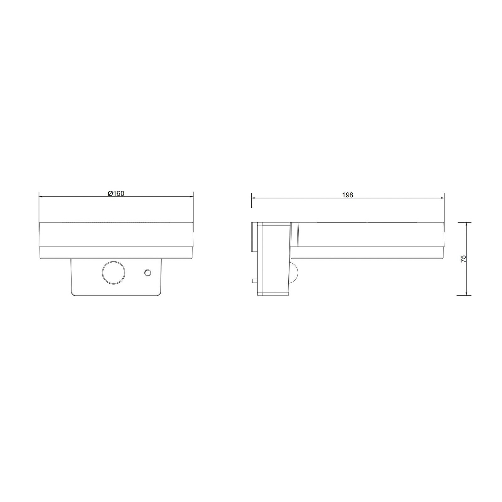 Utendørs LED-vegglampe 36507 svart, sensor, plast