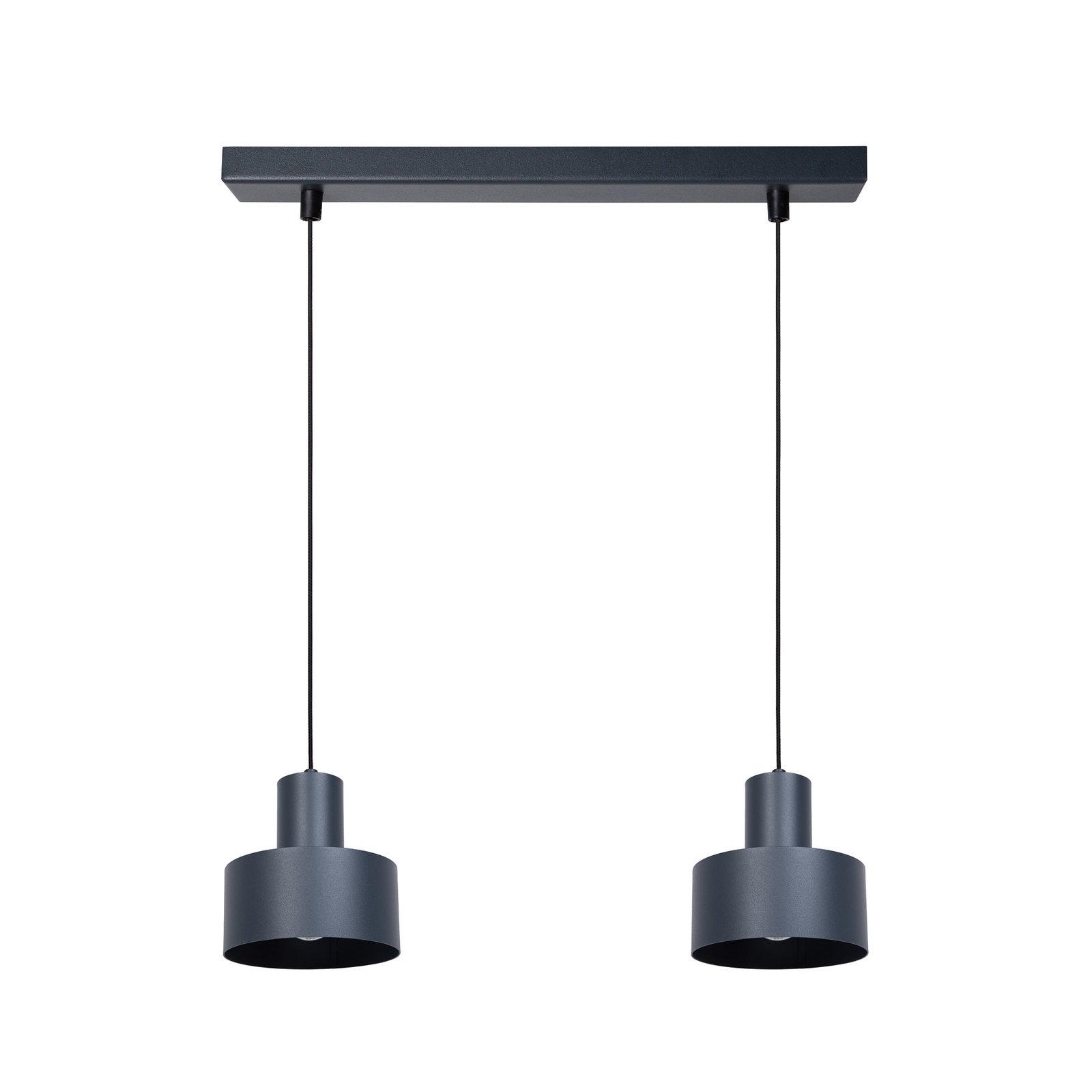 Hanglamp Rif 2, antraciet, 2-lamps, lineair, staal