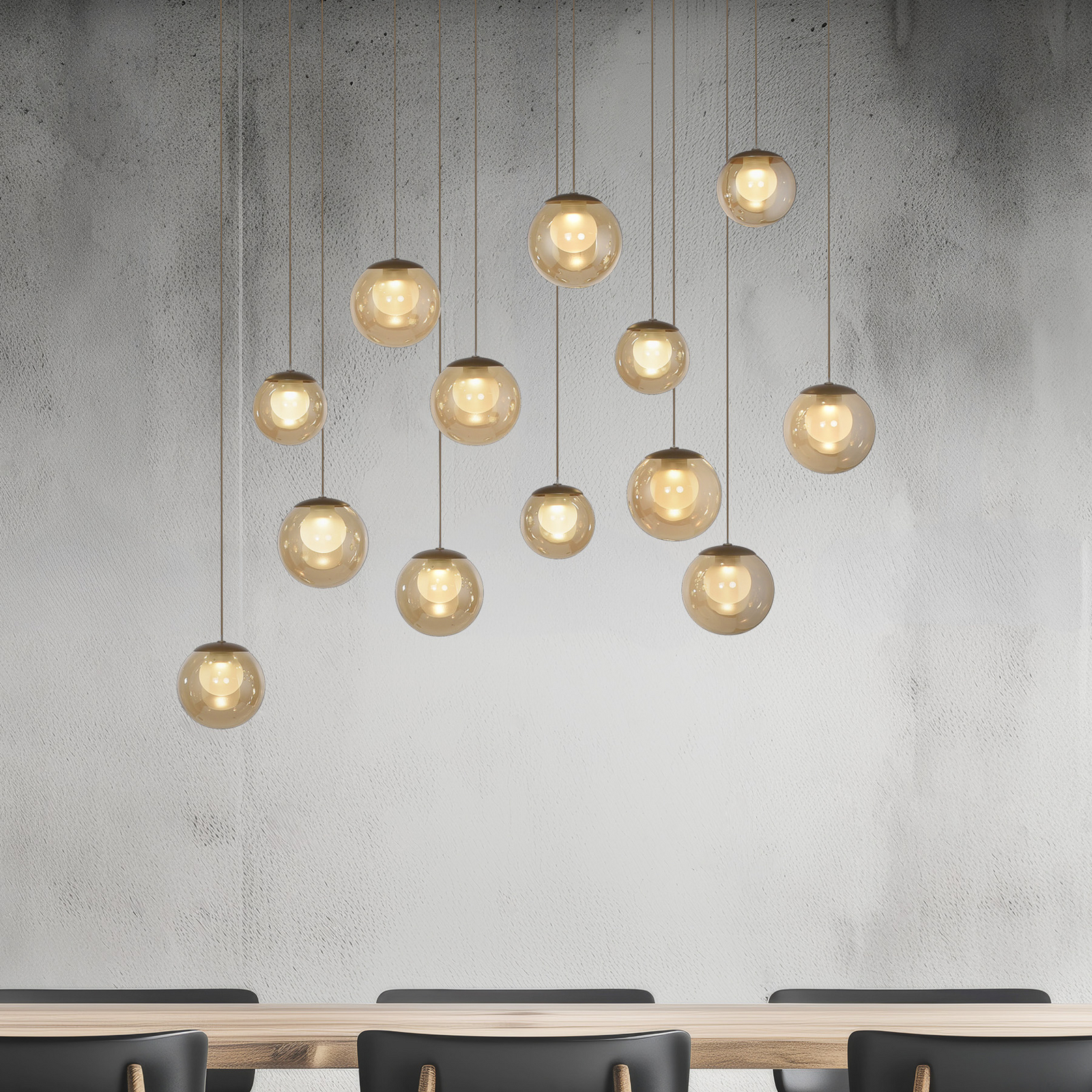 PURE LED piekaramā lampa Popup, bronza/dzintara krāsa, garums 100 cm, 13