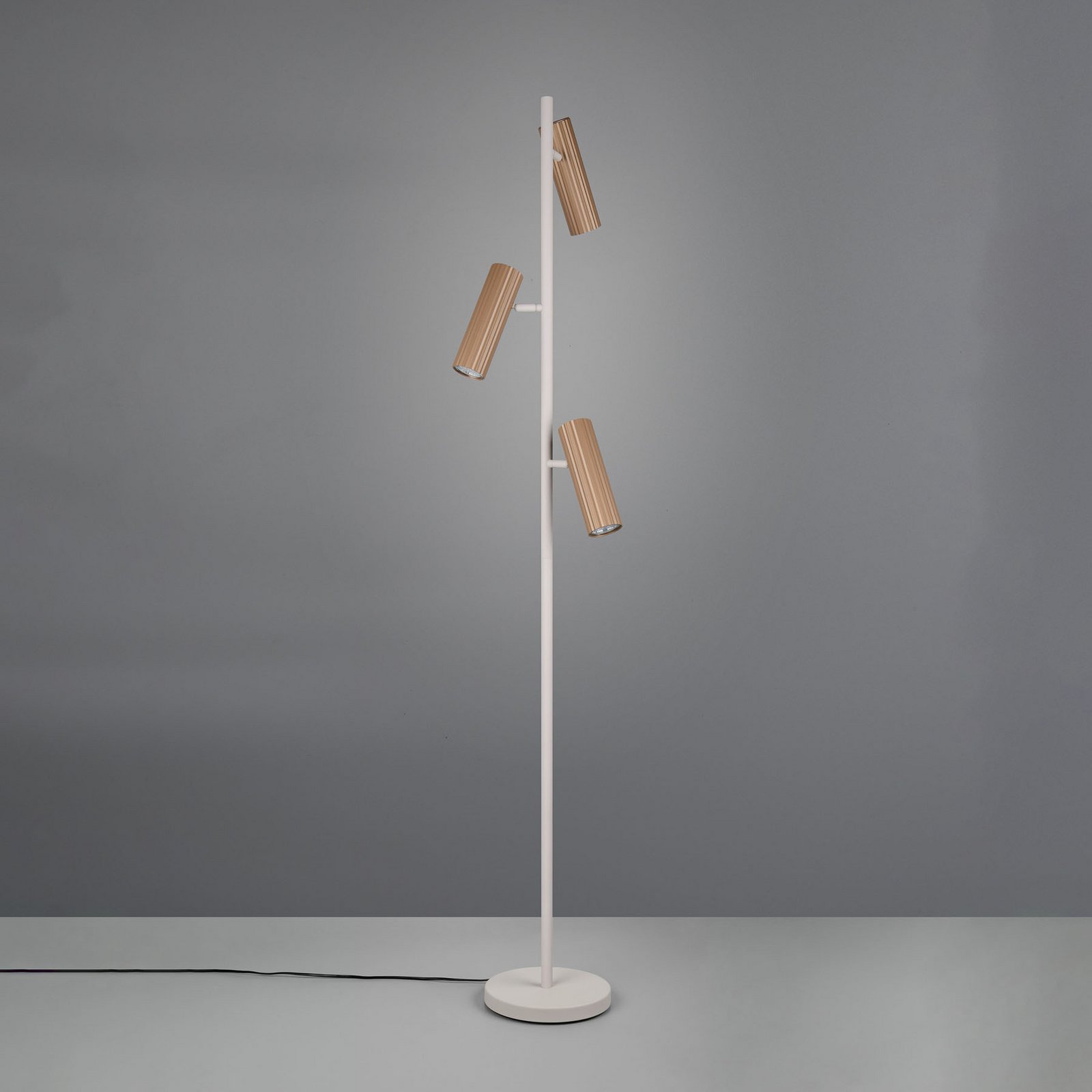Vloerlamp Soka, bruin/grijs, hoogte 150 cm, metaal, 3-lamps. Vloerlamp Soka, bruin/grijs, hoogte 150 cm, metaal, 3-lamps.