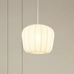 Lampa wisząca Helin marki Lindby, biała, Ø 35 cm, tkanina