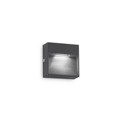 Ideal Lux kinkiet zewnętrzny LED Dedra, antracyt, 10 x 10 cm