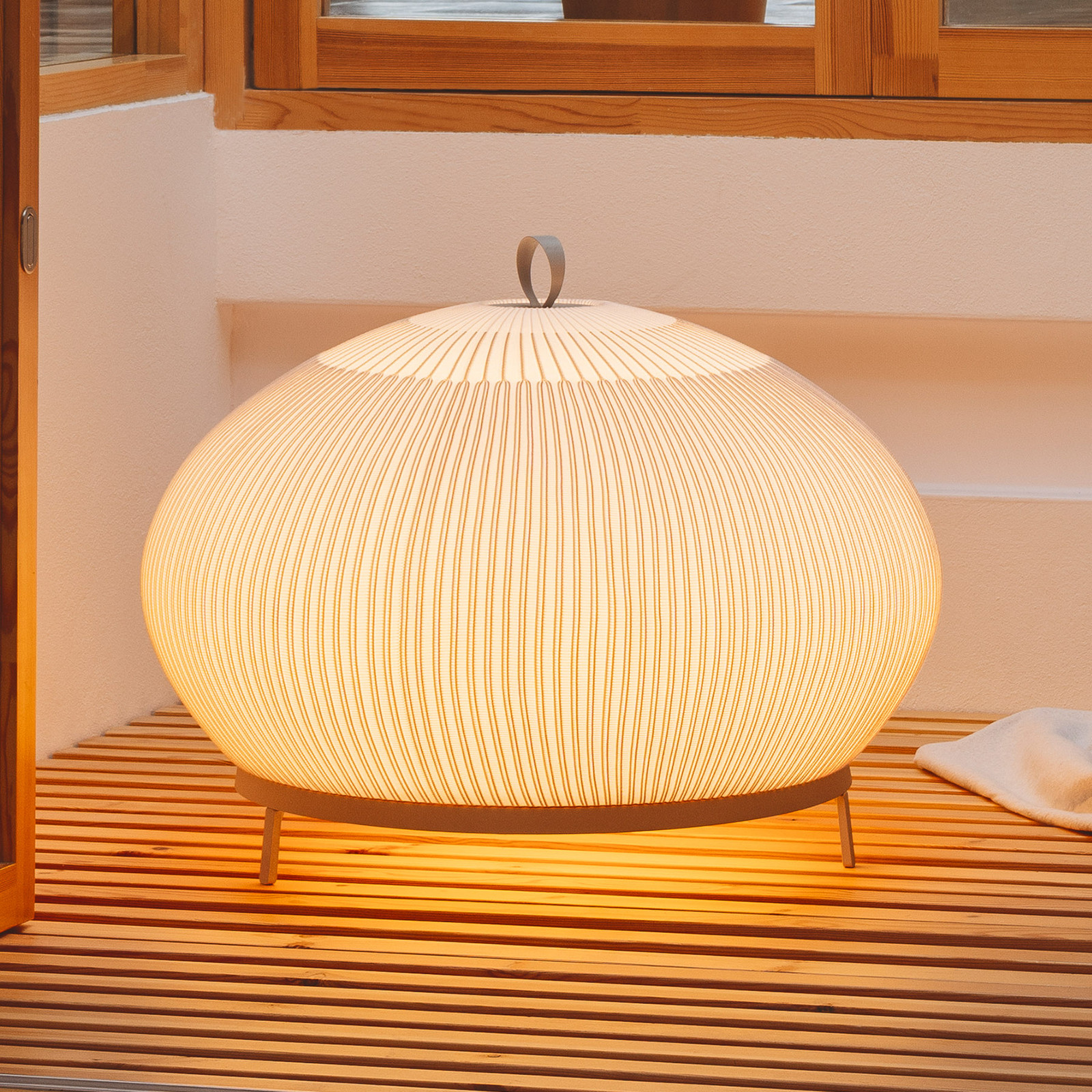 Vibia LED-Bodenleuchte KNIT 51 x 65 cm bej textil - Camera de zi / sufragerie - Design - Plastic