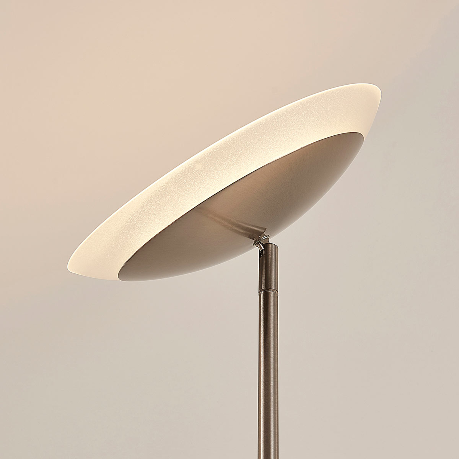 LED-uplight lampe Jonne med læsearm, dæmpbar, rund