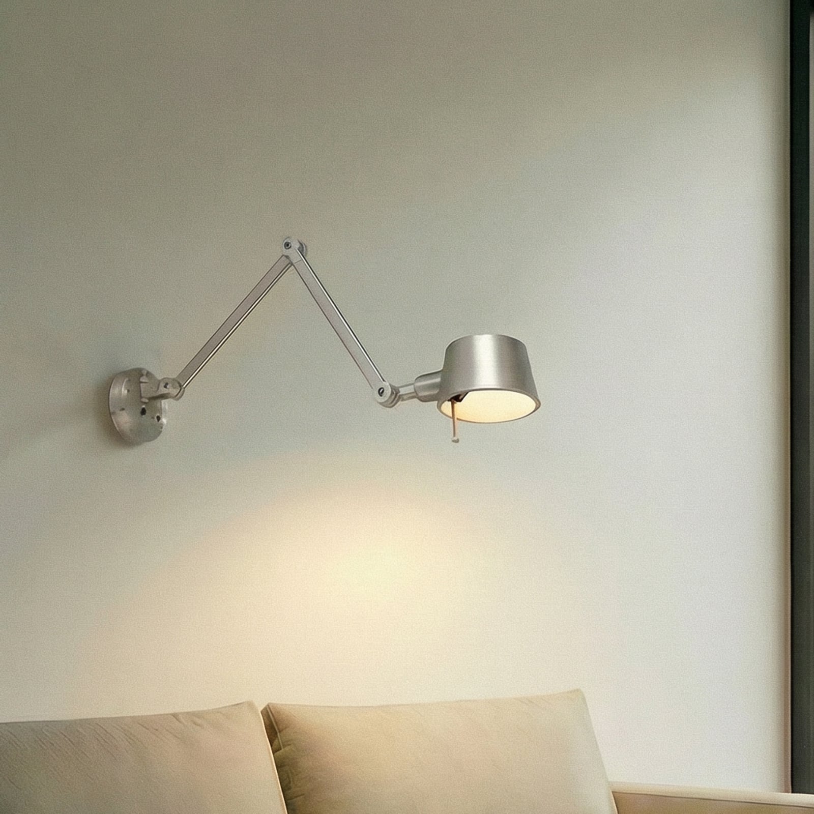 Silka Candeeiro de parede, níquel acetinado, ajustável, 91 cm, E27 - Lucande