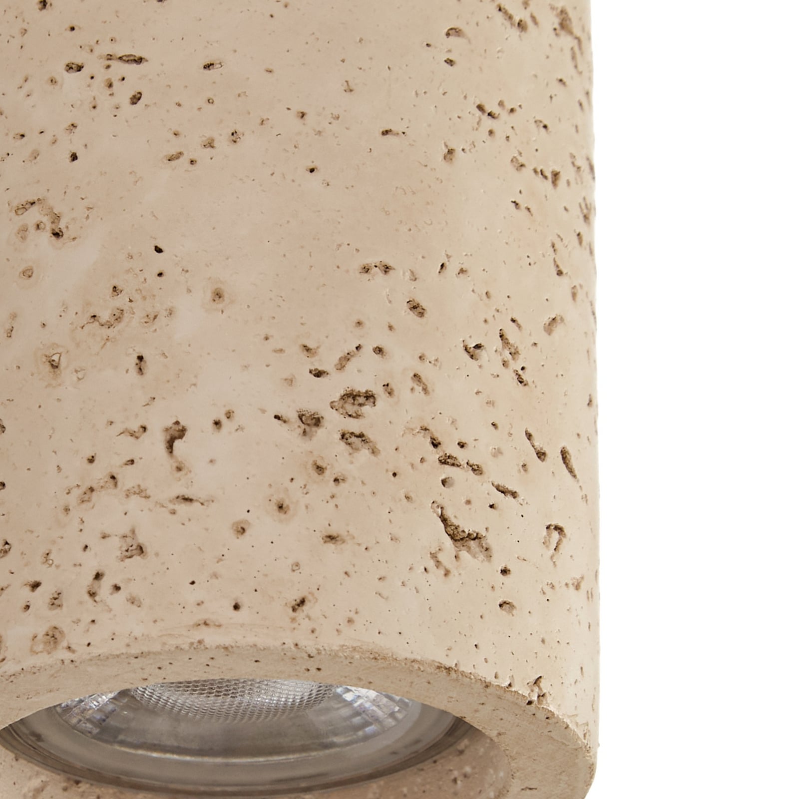 Carlotta Wandstrahler, beige/walnuss, Ø 10 cm, Holz/Beton - Lucande Carlotta Wandstrahler, beige/walnuss, Ø 10 cm, Holz/Beton - Lucande