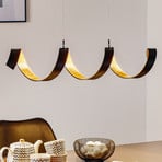LED pendant light Helix, black-gold