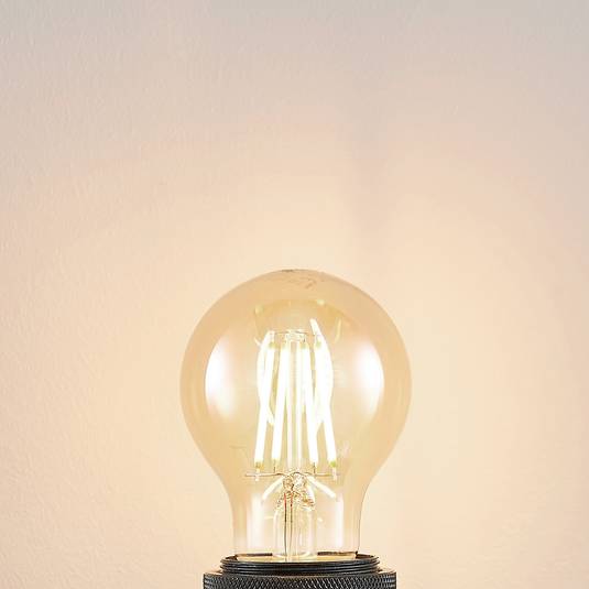 LED lámpa E27 A60 6,5W 2500K borostyán 3 f. dimm