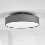 Lindby LED-loftlampe Saira, Ø 30 cm, grå, tekstil