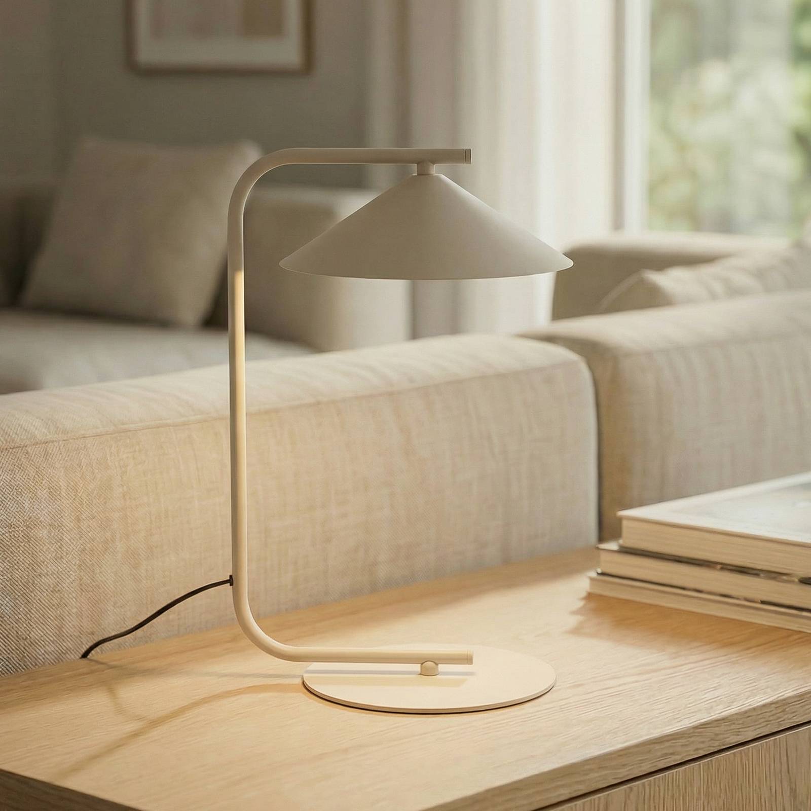 TK Lighting lampe à poser Lume, crème, métal, hauteur 42 cm