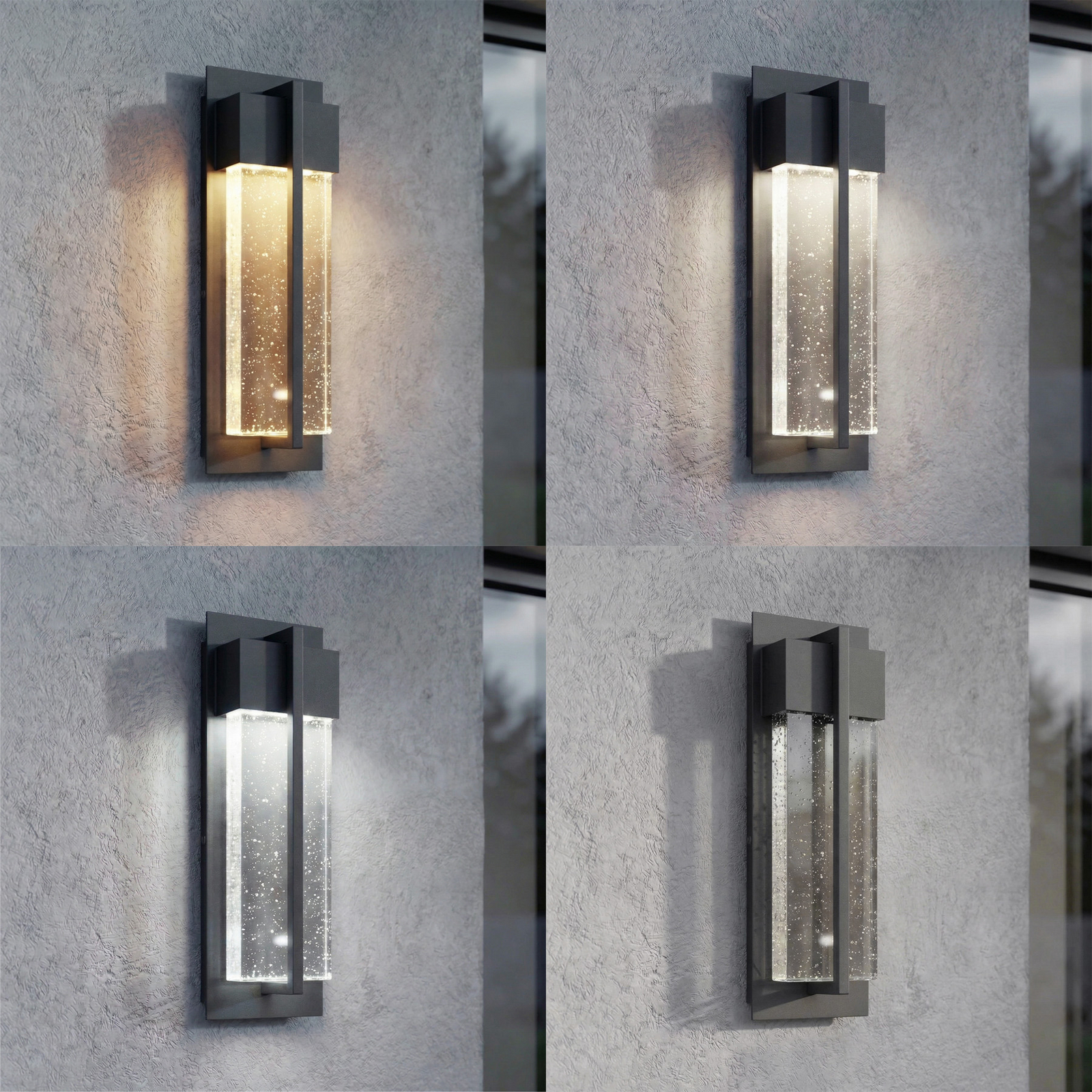 Lucande LED-Außenwandlampe Velune, anthrazit/klar, 35cm, CCT