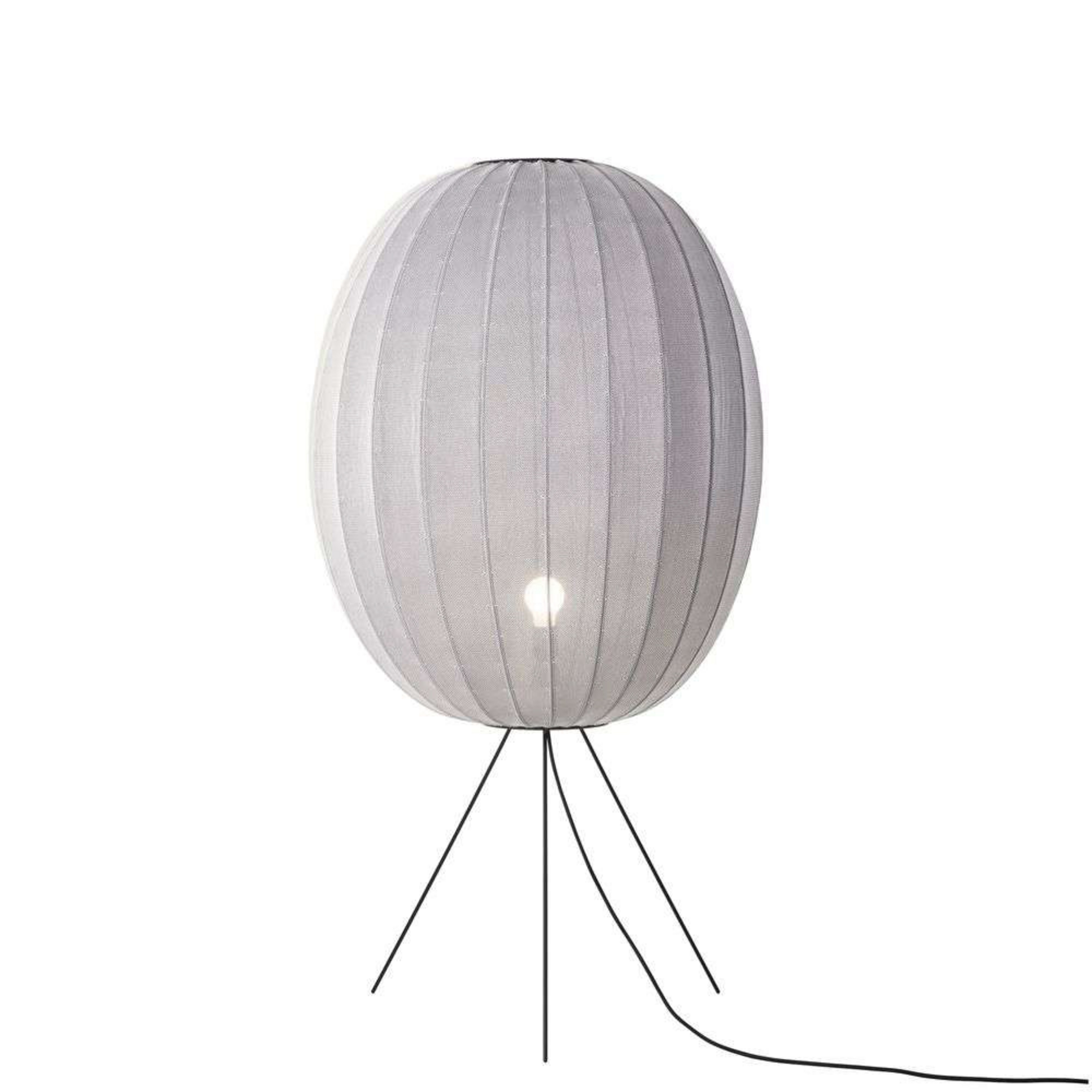 Knit-Wit 65 High Oval Lampadaire argenté 130 cm - Made By Hand