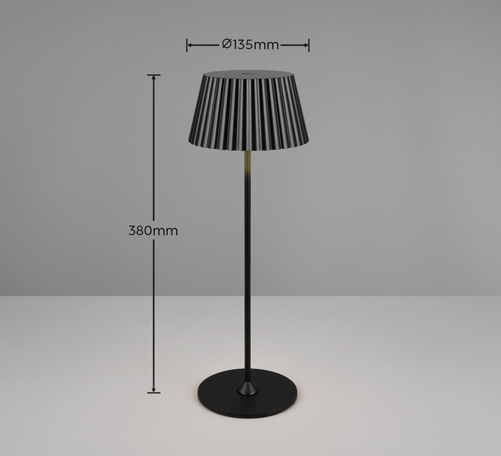 Suarez LED table lamp, black, height 39 cm, metal