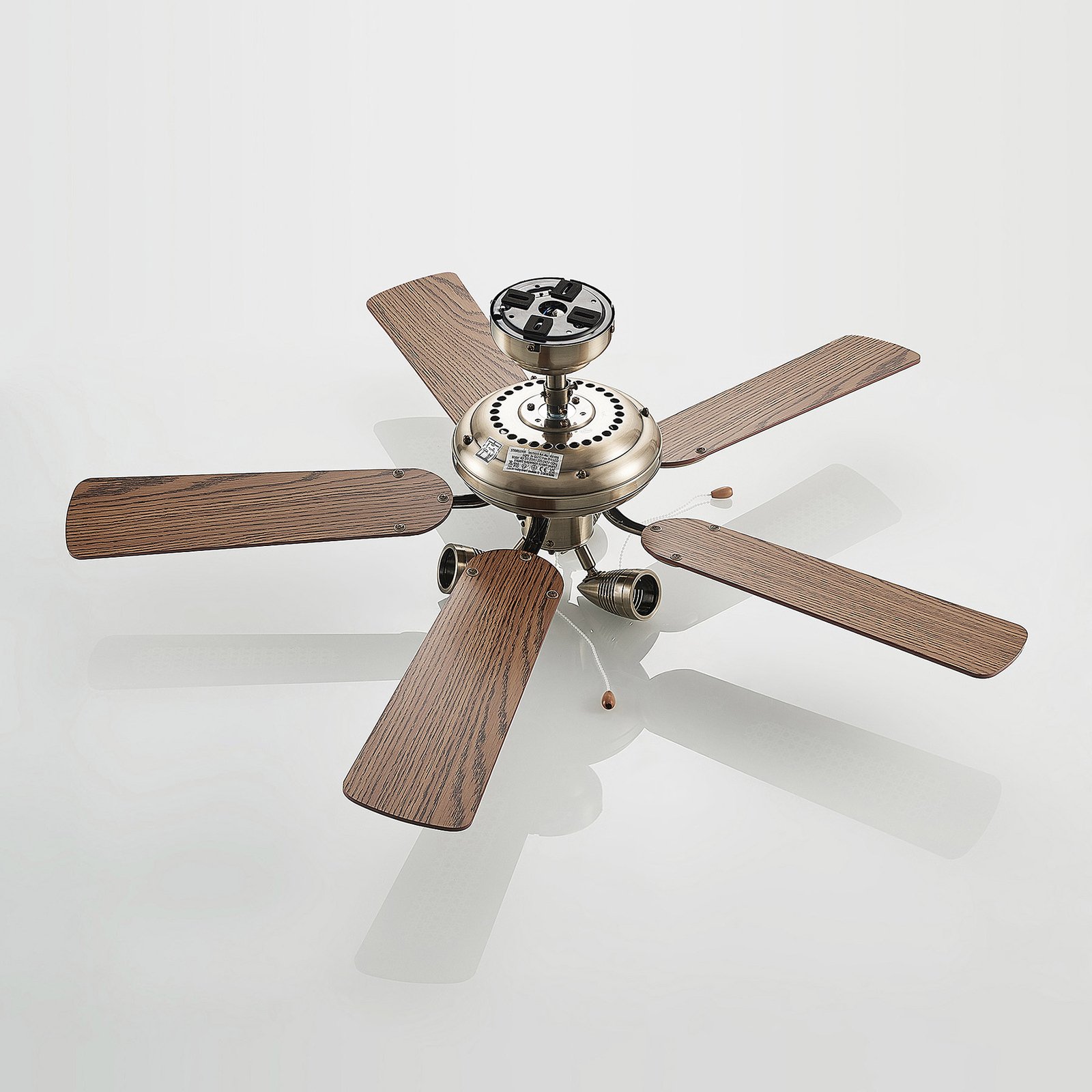 Lucande Deckenventilator mit Licht Anariki, leise, messing