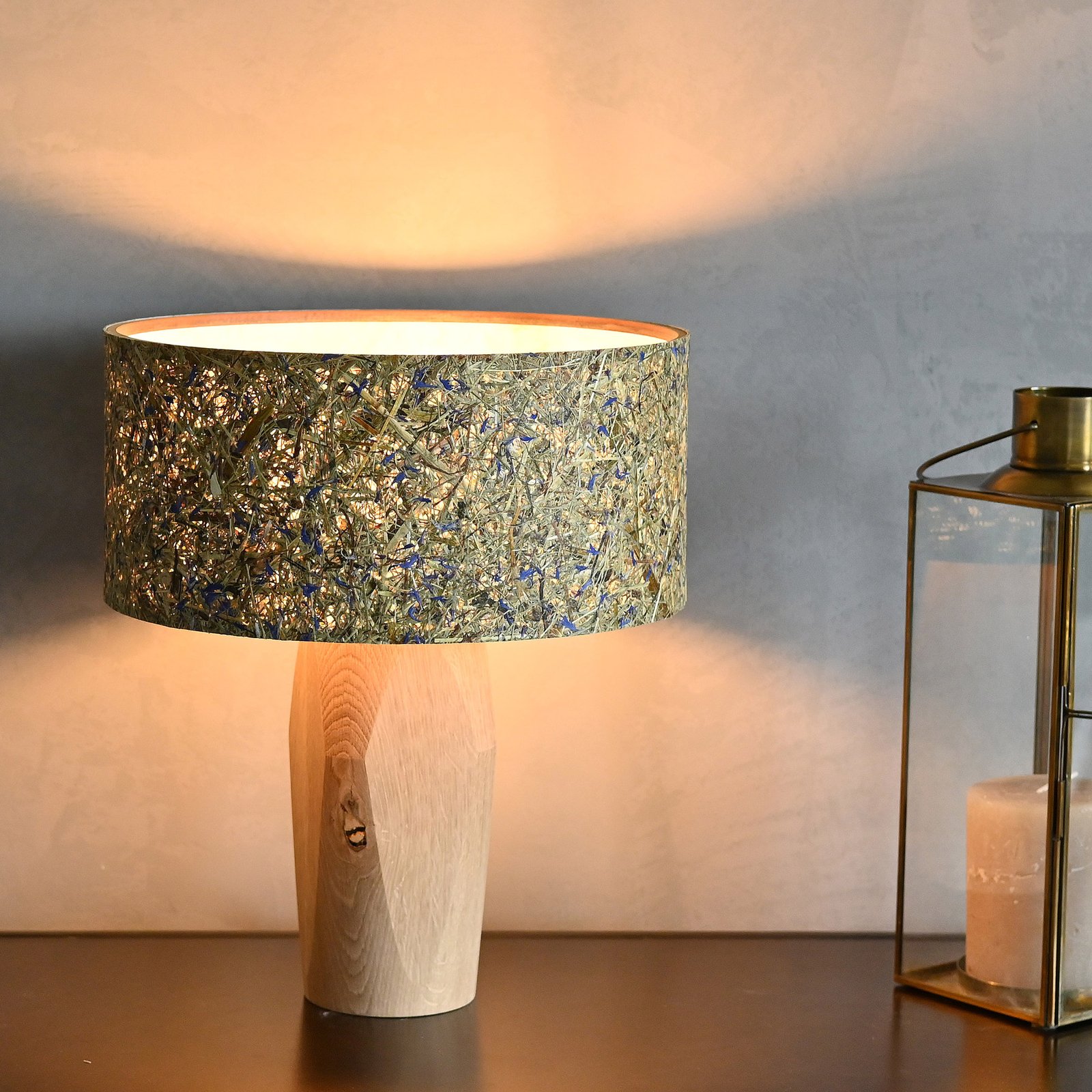 LeuchtNatur Pura LED table lamp oak/cornflower