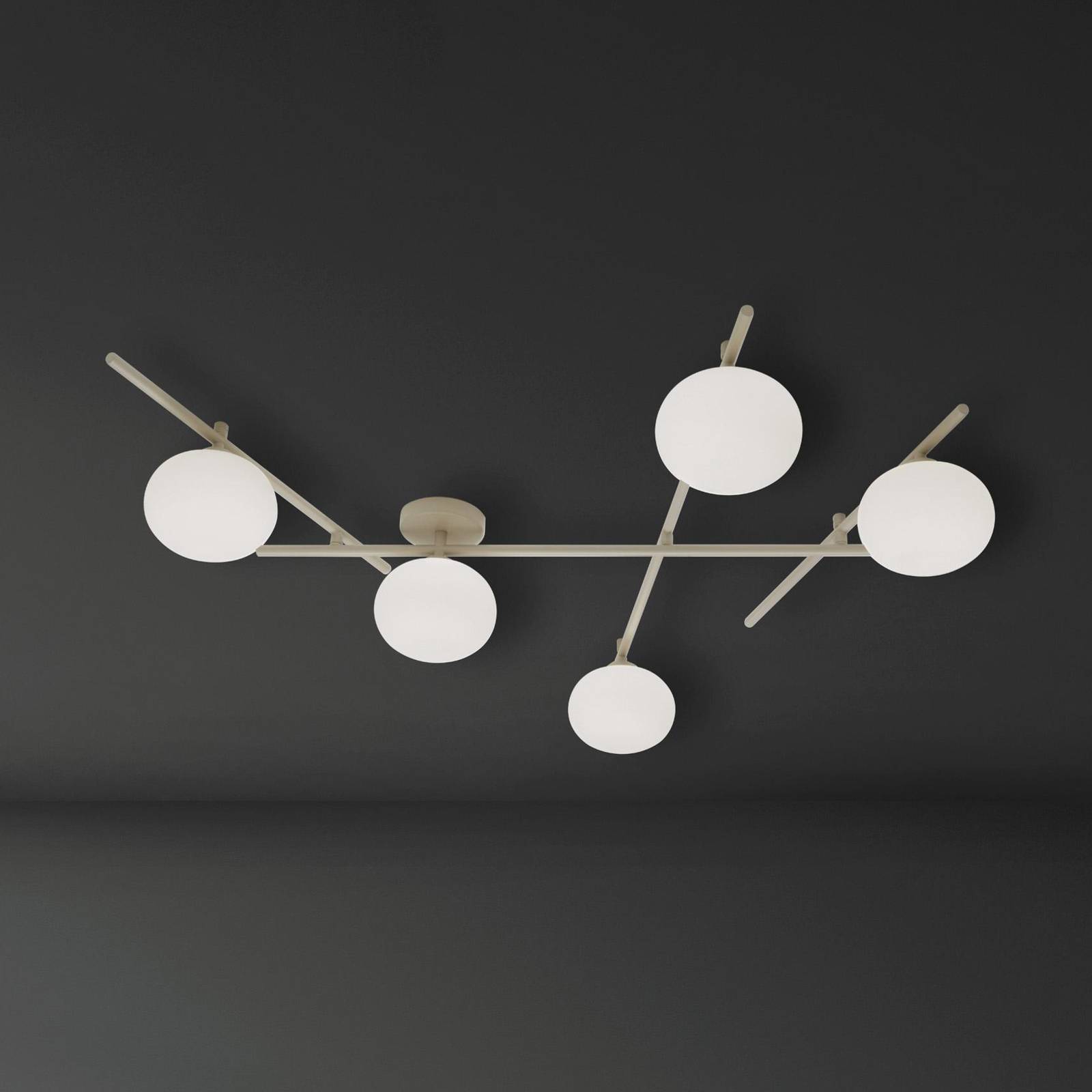 miloox by Sforzin Applique murale Mikado cipria/blanc à 5 lampes verre métal