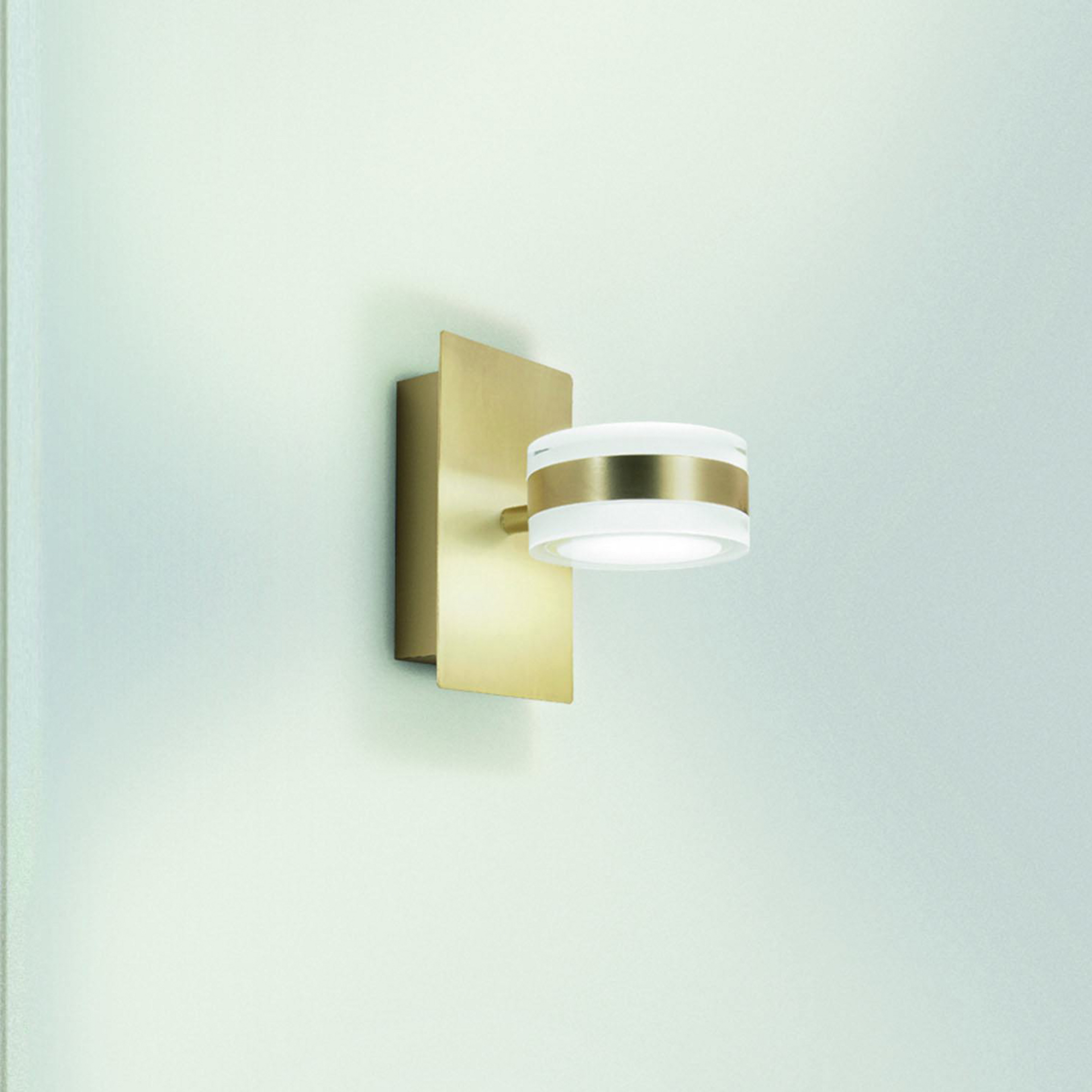 LED sienas lampa Dunk, misiņš, 2 gaismas, 3000 K, metāls