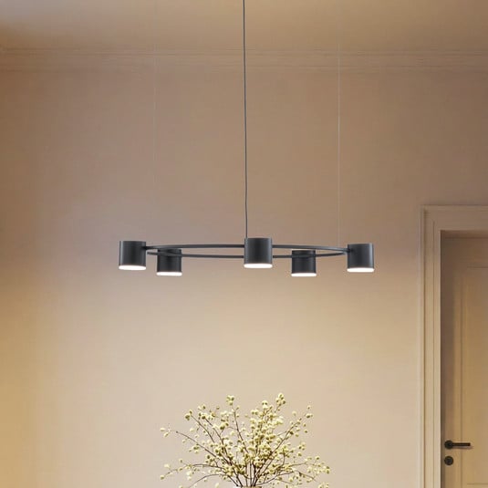 Kodo pendant light, 5-bulb, black, steel, GX53 | Lights.ie