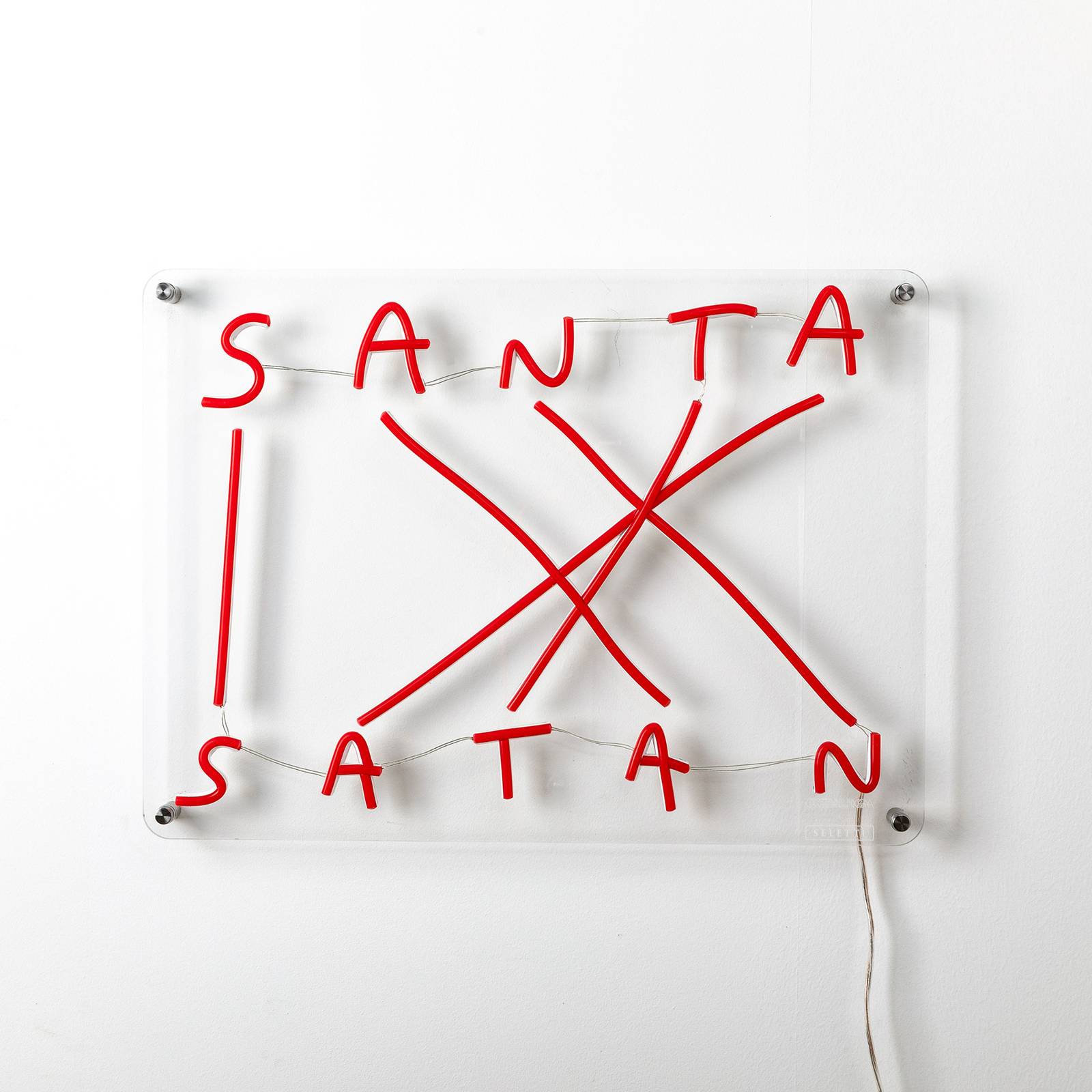 Seletti LED-dekovegglampe Santa-Satan rød