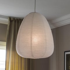PR Home lámpara colgante Maki, blanco, papel, Ø 43 cm, E27