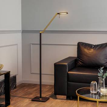 Rothfels Lisanora LED vloerlamp, zwart messing