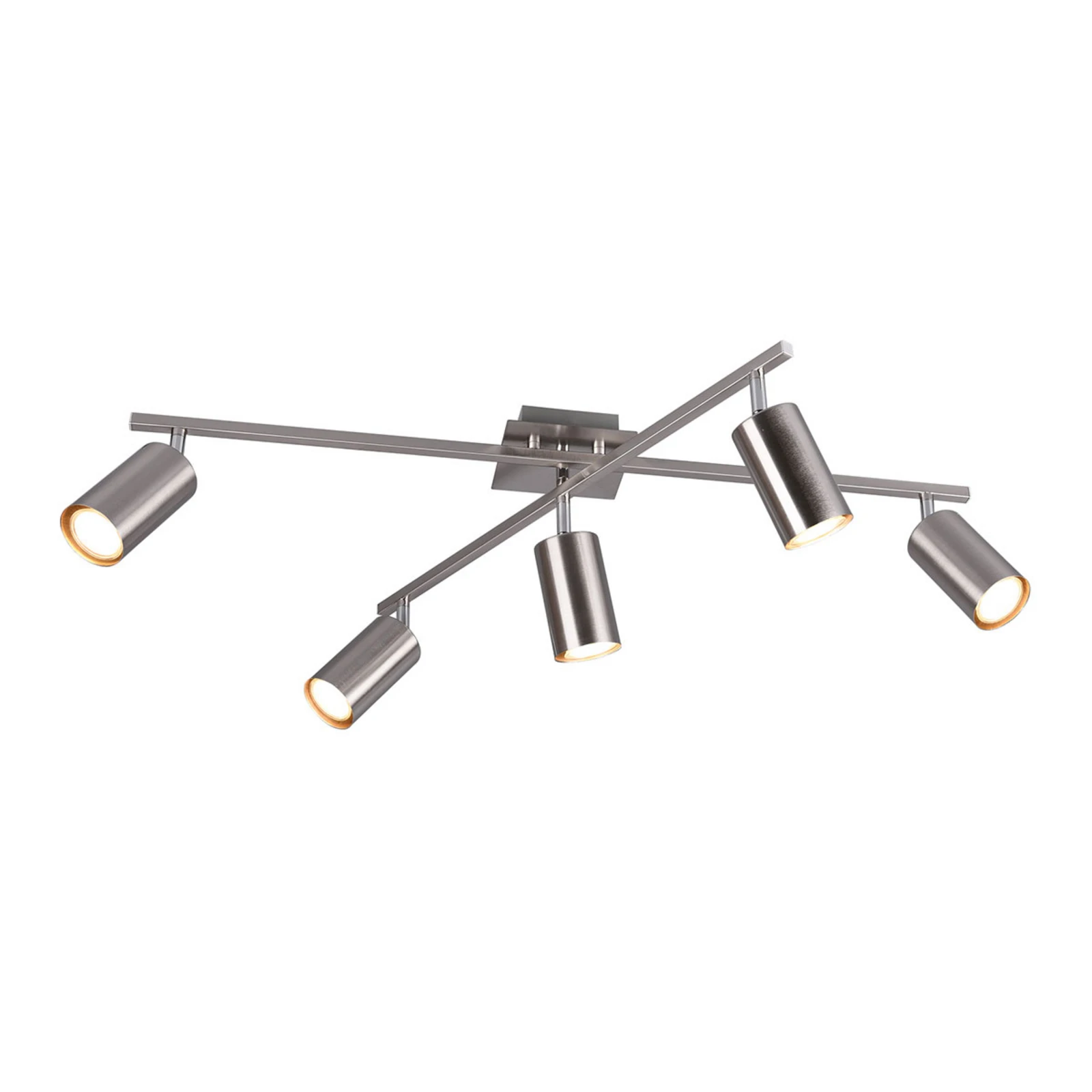 Spot pour plafond Marley nickel mat à 5 lampes