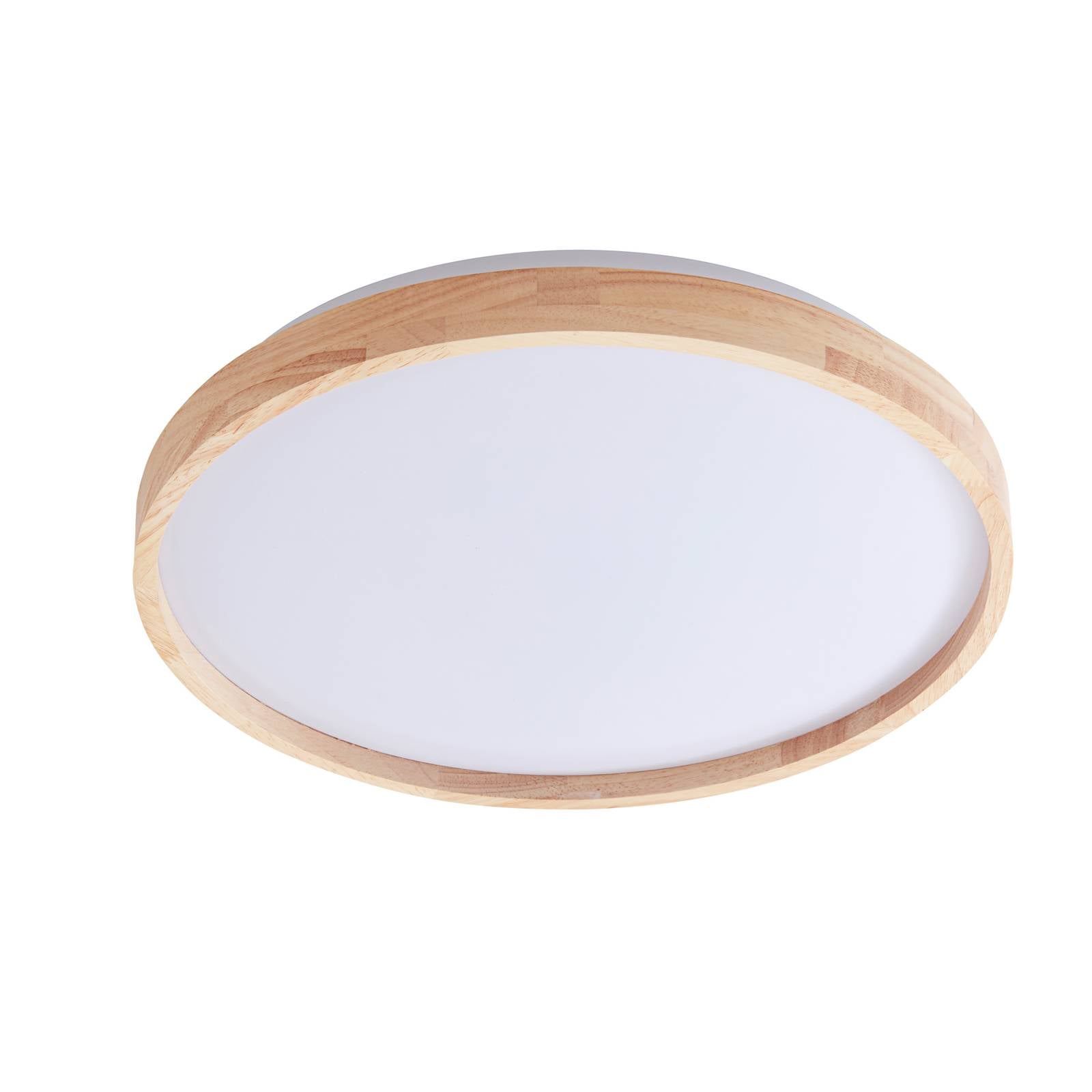 Lindby Smart LED-Deckenleuchte Mirren Holz Ø39,5cm CCT Tuya