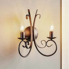 Aplique de pared Pompei, 2 luces, negro