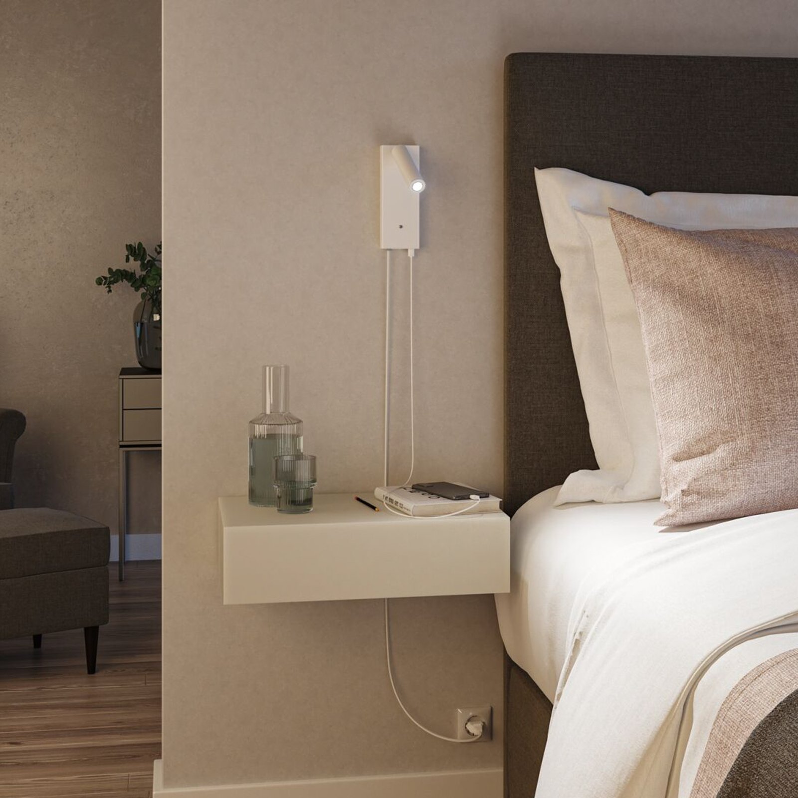 Hulda LED Zidna lampa USB C 3-step Dim. Mat Bijela - Paulmann