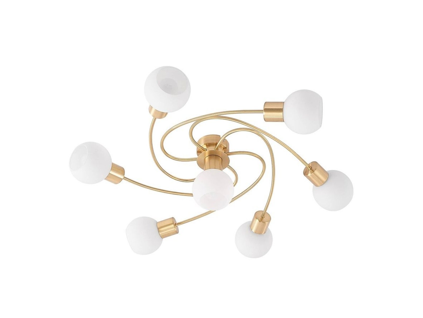 Ciala 7 Deckenleuchte Brass/Opal - Lindby