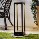 Lucande LED pedestal lamp Carlota, 50 cm, anthracite, aluminium